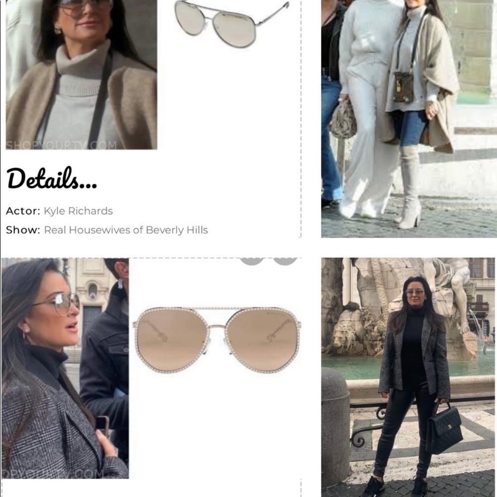 MICHAEL KORS POPULAR RHINESTONE AVIATORS IN SILVER, GOLD, BLACK, WORN ON KYLE R - Picture 9 of 16